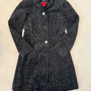 White House Black Market Textured Black Teddy Jacket